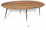 SIT M&ouml;bel Couchtisch oval | Tischplatte Akazie | Beine Metall | B 150 x T 60 x...