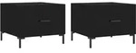 vidaXL Couchtische 2 Stk. Schwarz 50x50x40 cm Holzwerkstoff