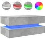 vidaXL Couchtisch mit LED-Leuchten Betongrau 90x50x40 cm