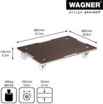WAGNER Transporthilfe MAXIGRIP f. EUROBOXEN - 80 x 60 x 13,5 cm, Rollen &Oslash; 100...