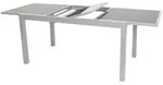 Merxx Ausziehtisch, 160 (220) x 90 cm, Aluminium/Glas, Silber/Grau