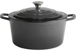 APS steelpan met deksel -5 STARS- &Oslash; 28 cm, H: 13 cm, 6 liter gietijzer,
