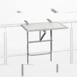 Merxx Balkonh&auml;ngetisch, 60 x 40 cm, Stahl/Glas, Silber