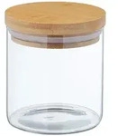 Relaxdays Vorratsgl&auml;ser mit Bambusdeckel, 3er Set, kleine Vorratsdosen aus Glas, 500