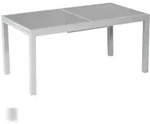 Merxx Ausziehtisch, 180 (240) x 100 cm, Aluminium/Glas, Silber