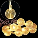 LED Lichterkette mit Glitzerkugeln Weihnachtsbeleuchtung warmwei&szlig; Weihnachten 