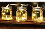 Solar-Party-Lichterkette mit 8 LED Einmachgl&auml;ser warmwei&szlig; mit Blinklicht Deko 