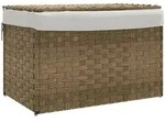 vidaXL W&auml;schekorb mit Deckel 55,5x35x34 cm Poly Rattan