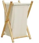 vidaXL W&auml;schekorb Cremewei&szlig; 41,5x36x63,5 cm Bambus