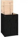 vidaXL W&auml;schetruhe Schwarz 44x44x66 cm Massivholz Kiefer