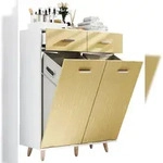VCM Badm&ouml;bel Hochschrank Landos Wei&szlig; / Honig-Eiche H. 97 x B 79 x T. 35 cm