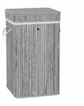 Relaxdays W&auml;schekorb Bambus, faltbar & tragbar, XL 70l mit Deckel, eckiger