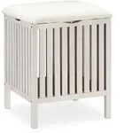 Relaxdays W&auml;schekorb mit Sitz, Badhocker, Landhausstil, 40 l W&auml;schesammler,...