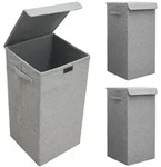 2er Set 50L W&auml;schekorb mit Deckel 30x30x60 - XXL W&auml;schesammler W&auml;schebox...