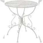 CLP Gartentisch Amanda 70 cm Metall HBT: 74x70x70 cm antik wei&szlig;