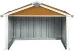 vidaXL Rasenm&auml;her Garage 92x97x63 cm Verzinkter Stahl Braun