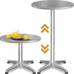 Casaria Stehtisch H&ouml;henverstellbar &Oslash;60cm Aluminium 70 cm / 115 cm Bistrotisch
