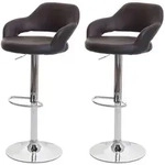 Mendler 2er-Set Barhocker HWC-F16, Barstuhl Tresenhocker Drehhocker, mit Lehne