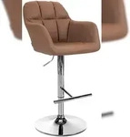 CLP Barhocker Natoma Kunstleder hellbraun/Metall in Chromoptik