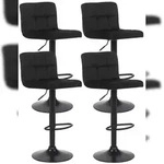 CLP 4er Set Barhocker Feni Samt schwarz