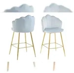 SalesFever Barhocker Muscheldesign | 2er Set | Samt | B 52 x T 54 x H 100 cm 