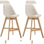 CLP 2er Set Barhocker Cannes Stoff creme/natura
