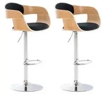 CLP 2er Set Barhocker Kingston Stoff natura/schwarz