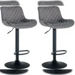 CLP 2er Set Barhocker Minosa dunkelgrau/Samt