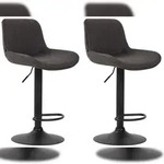 CLP 2er Set Barhocker Lentini Stoff dunkelgrau/schwarz