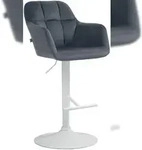 CLP Barhocker Natoma Samt dunkelgrau/Metall matt weiss