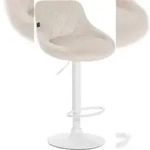 CLP Barhocker Lazio Samt creme/wei&szlig;