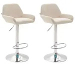 CLP 2er Set Barhocker Braga Stoff creme/chrom