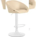 CLP Barhocker Davie Kunstleder creme/Metall matt weiss