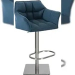 CLP Barhocker Damaso Stoffbezug blau/edelstahl