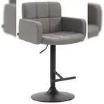 CLP Barhocker Los Angeles Stoff grau/schwarz
