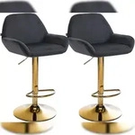 CLP 2er Set Barhocker Braga Gold Samt schwarz