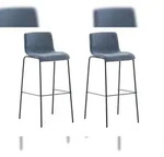 CLP 2er Set Barhocker Hover Stoff Vierfu&szlig;gestell Stoff HBT: 100x43x48 cm blau