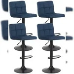 CLP 4er Set Barhocker Feni Samt blau