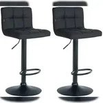 CLP 2er Set Barhocker Feni Kunstleder schwarz/schwarz