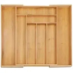 Relaxdays Besteckkasten Bambus, ausziehbar, HBT: 5 x 32,5 - 52 x 45,5 cm,