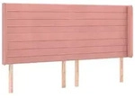 vidaXL Kopfteil mit Ohren Rosa 183x16x118/128 cm Samt