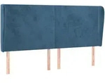 vidaXL Kopfteil mit Ohren Dunkelblau 183x23x118/128 cm Samt