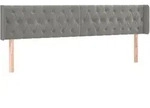 vidaXL Kopfteil mit Ohren Hellgrau 203x16x78/88 cm Samt
