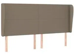 vidaXL Kopfteil mit Ohren Taupe 203x23x118/128 cm Stoff
