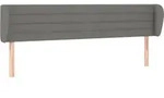 vidaXL Kopfteil mit Ohren Dunkelgrau 203x23x78/88 cm Stoff