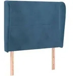 vidaXL Kopfteil mit Ohren Dunkelblau 93x23x118/128 cm Samt