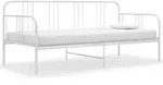 vidaXL Schlafsofa Bettgestell Wei&szlig; Metall 90x200 cm