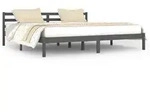 vidaXL Massivholzbett Kiefer 200x200 cm Grau