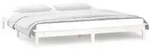 vidaXL Massivholzbett mit LEDs Wei&szlig; 140x190 cm