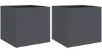 vidaXL Pflanzk&uuml;bel 2 Stk. Anthrazit 32x30x29 cm Stahl